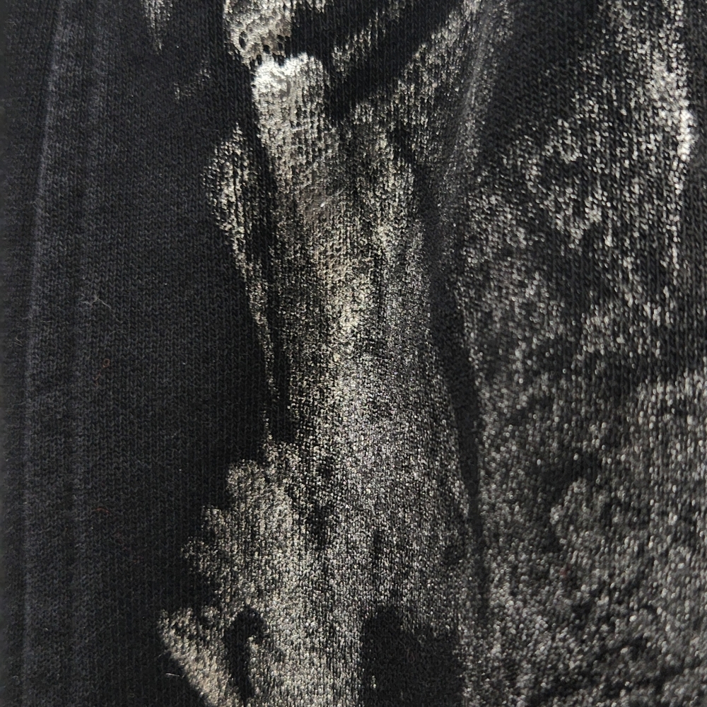 Zara Foil Metallic Paint Joggers Sweatpants Black Silver Size Small - Picture 6 of 9